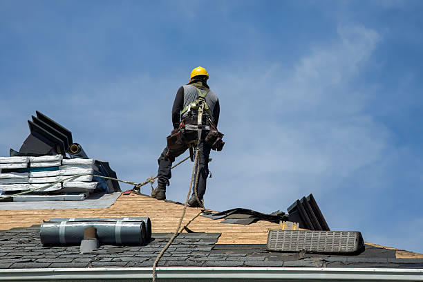 Professional Gutter Installation technician working in Aurora, NC